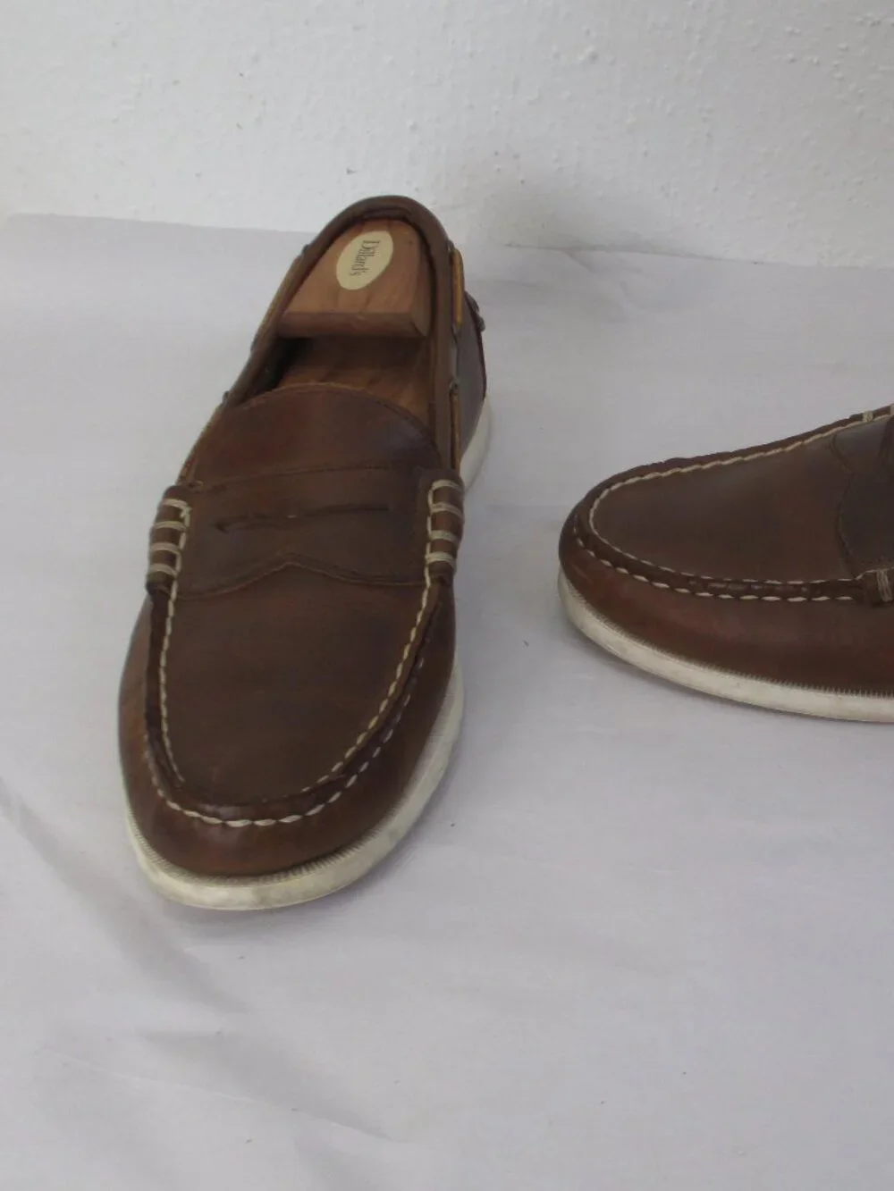 Allen Edmonds Kirkwood Boat Shoes Penny Loafers Brown Leather Slip On Size 9D - Picture 2 of 8